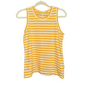 JCREW yellow stripe sleeveless girlfriend tank